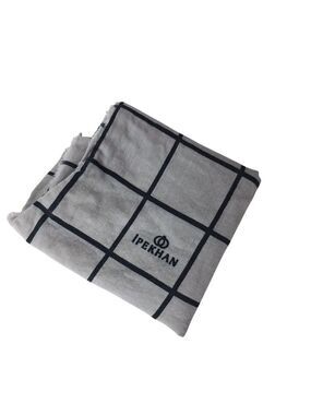 Ipekhan Cotton Turkish Shawl Wrap Scarf Gray Black Checkered